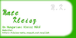 mate kleisz business card
