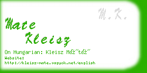 mate kleisz business card